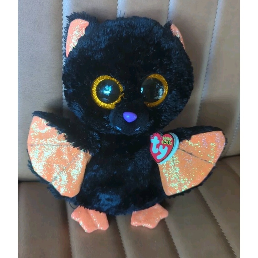 Ty Beanie Boos Medium * 9"‎ INCH ECHO THE BLACK BAT* Halloween Plush W Tag 2019